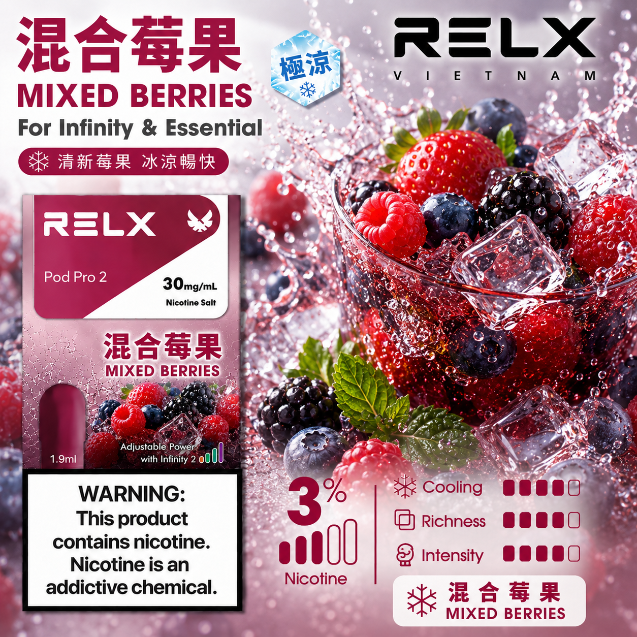 RELX 悅刻六代系列煙彈 混合莓果
