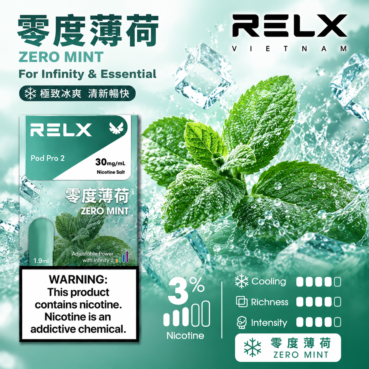 RELX 悅刻六代系列煙彈 零度薄荷