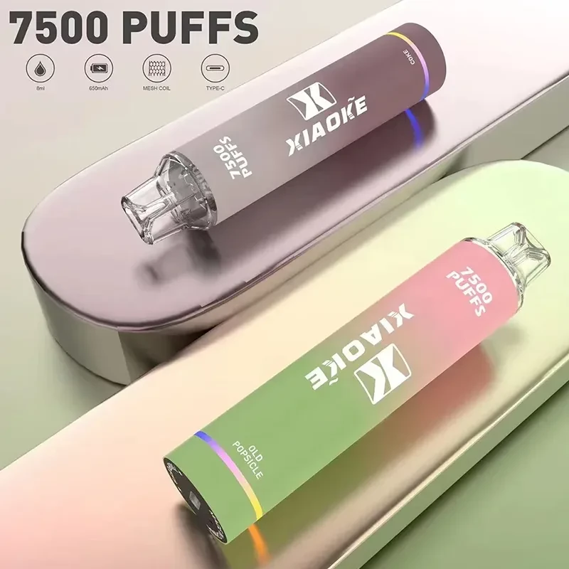 XIAOKE 梟客 一次性電子煙 7500口 炫酷發光設計 Type-C 可充電